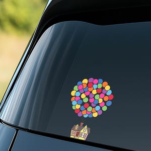 Up House Peeker Sticker, Disney Up Balloon Decal, Peeking Vinyl Sticker for Car Window, Laptop, Water Bottle, Cute Gift OHVO14
