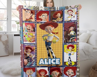 Personalized Disney Toy Story Jessie Blanket, Custom Name Baby Girl Boy Disney Blanket, Toy Story Gift, Birthday Boy, Birthday Girl UNYB24