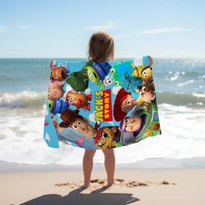 Toy Story Beach Towel, Personalized Cowboy Beach Towel, Custom Name Kids Pool Towel Gift OISC09 bild 5