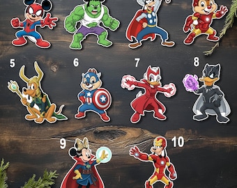 Personalized Superheros Mickey & Friends Magnets, Disney Movie Inspired Cruise Suite Door Magnets/superhero Refrigerator car gift UN5P02