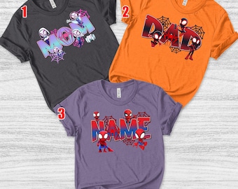 Custom Name Spidey and His Amazing Friends Family Matching Shirt, Spiderman Hero Theme Shirt, Hero Party Tee, Spidey Birthday Gift AXH307