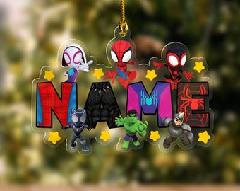 Personalized Spidey And His Amazing Friends Cutout Ornament/Spidey Christmas Acrylic Ornament/Spidey Christmas Ornament Hanging Tree OHVV12