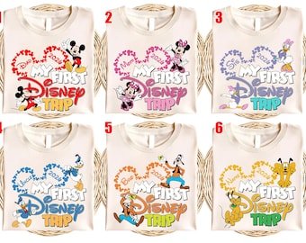 Camiseta "Mi primer viaje a Disney 2026", camisetas a juego de Mickey, camiseta familiar de vacaciones en Disney, camisetas de Disneyland, primer viaje a Disneyworld UN5I10