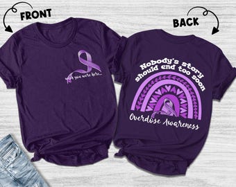 In August We Wear Purple Shirt/Overdose Awareness T-Shirt/In Memory Of Overdose Tee/Overdose Ribbon Shirts/Overdose Memorial Gift OGSM03