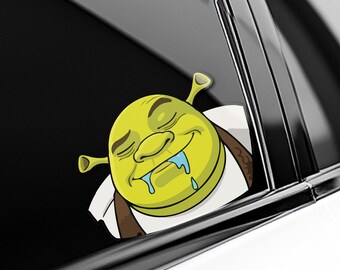 Funny Shrek Swamp Life Peeker Sticker, Peeker Peeking Car Window Decals - Bumper Vinyl Stickers Meme Ogre Sticker Pack Stickers SLX213-6