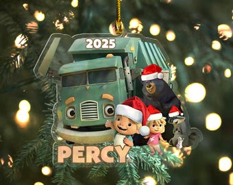 Trash Truck Cutout Ornament, Trash Truck Christmas Ornament, Trash Truck Birthday, Trash Truck Gifts, Personalized Christmas Ornament UN2B16