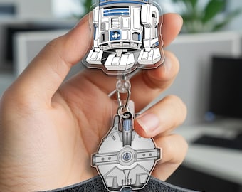 Retro Disney Star Wars Badge Reel, Retractable ID Badge Holder,Galaxy's Edge, Disneyland Trip SBRL1L18
