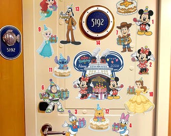 Personalized Birthday Cruise Magnet, Disney Cruise Line Birthday Magnet, Disney Cruise Magnet, Mickey n Friends Birthday Magnet AYAW41