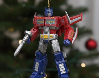 Custom Transformers Optimus Christmas 2D Flat ornament,Personalized Kids ornaments,Custom Name Ornament,Robot Ornament,Gift For Kids UREN10