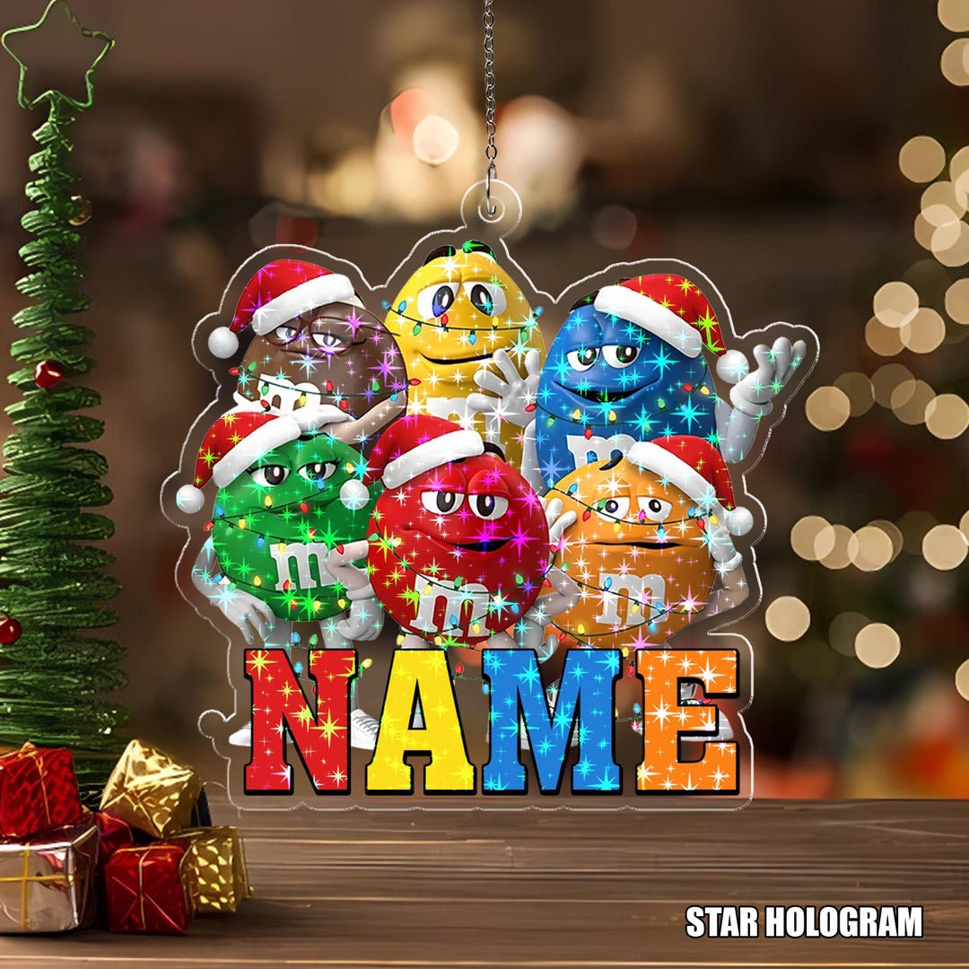 Custom M&M Christmas Hologram Ornament, M and M Candy Ornament Ornament ...