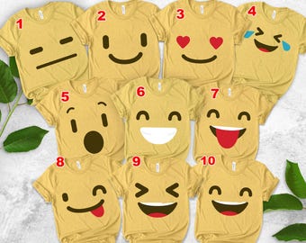 Emoji Group Halloween Shirts, School Matching Costume Shirts for Friends, Family, Teachers, Office Halloween Party, Halloween Group UM2O04