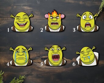 Funny Shrek Swamp Life Peeker Sticker, Peeker Peeking Car Window Decals - Bumper Vinyl Stickers Meme Ogre Sticker Pack Stickers SLX213