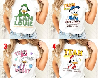 Disney DuckTales Team Dewey, Team Huey, Team Louie, Team Webby Shirt, DuckTales Characters, Disneyland Family Group Matching Shirt UN1G17