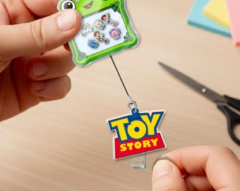 Toy Story 5 Shaker Badge Reel, Lilypad Cartoon Badge Holder, Cute Character Nurse ID Reel, Retractable Badge Gift OIS131