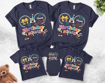 Camiseta de cumpleaños Disney personalizada, camiseta de cumpleaños Disney para niño, camiseta de cumpleaños Disney para niña, camiseta de cumpleaños Disney familiar a juego personalizada UMUR01