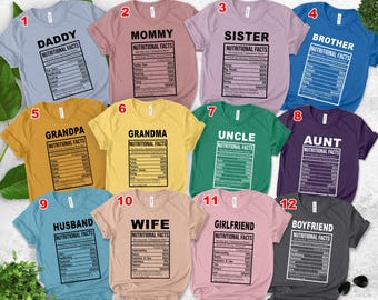 Custom Family Nutrition Facts Shirt, Personalized Nutrition Facts Shirt, Custom Name Shirt, Funny Custom Text Shirt, Funny Nutrition UM3F02