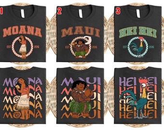 Disney Moana Hei Hei Pua Maui Matching Shirt, Princess Moana Shirt, Disney Family Trip, Disney Moana Family, Disney Pua Moana Shirt SLXW06
