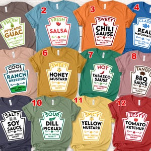 Group Condiments Shirt, Matching Condiment Costume Shirt, Ketchup And Mustard Shirts, Group Halloween Costum SJXI25