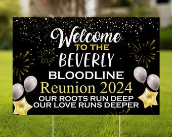 Custom Family Reunion Yard Sign With H Stake, Any Color, Any Text,  UMZK16