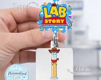 Lab Story Lab Week 2026 Badge Reel, Medical Laboratory Professional Gift, Retractable ID Holder for Lab Techs, Fun Lab Accessory OIOM18