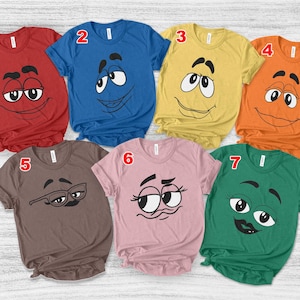 M and M Faces Halloween Costume Shirts, M M Face Matching Halloween Costume, Family Halloween Costumes, Candy Group Matching AXGV03