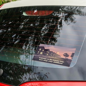 Funny Bumper Sticker &quot;Welcome to the trauma tour, next stop: your childhood&quot;, 90&#39;s Dreamy Vintage Aesthetic, Car Decor UN2YBS05