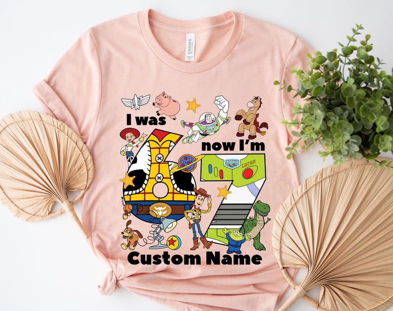 I Was 6 Now I'm 7 Shirt, Woody and Buzz Lightyear Birthday Tee, Toy Story 7th Birthday Shirt, Custom Disney Boy Shirt OIOQ14 image 5