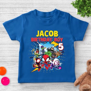 Spidey and His Amazing Friends Birthday Shirt, Spiderman shirts Custom Kids shirts, Spidey Shirt, Birthday Boy Shirt AXHI08