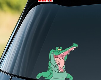 Tick-Tock the Crocodile Peeker Sticker – Peter Pan Vinyl Decal, Waterproof Crocodile Sticker for Laptop/Bottle, Cute Disney Croc Art OHVU11