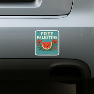 Free Palestine Sticker – Watermelon, Gaza Solidarity Sticker, Fundraiser Decal, Activist Art, free Palestine UN1CRBS46