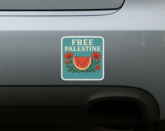 Free Palestine Sticker – Watermelon, Gaza Solidarity Sticker, Fundraiser Decal, Activist Art, free Palestine UN1CRBS46