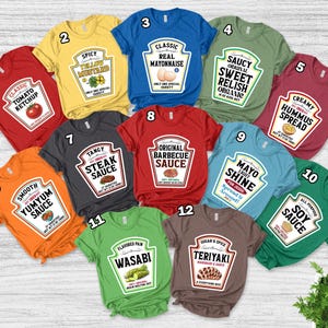 Group Condiments Shirt/Matching Condiment Halloween Costume Shirt/Ketchup And Mustard Shirts/Halloween Costume/Condiments Group OHVT04