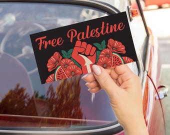 Free Palestine Sticker – Watermelon, Gaza Solidarity Sticker, Fundraiser Decal, Activist Art, free Palestine  UN21BS02