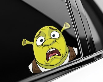 Funny Shrek Swamp Life Peeker Sticker, Peeker Peeking Car Window Decals - Bumper Vinyl Stickers Meme Ogre Sticker Pack Stickers SLX213-3