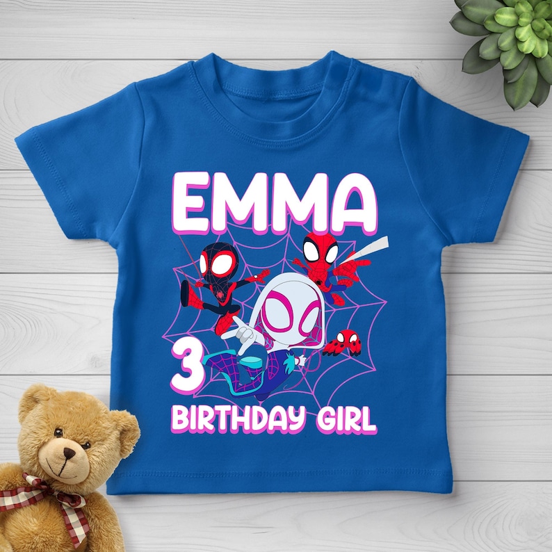 Spiderman Birthday Shirt, Spidey And His Amazing Friends Tshirt, Personalized Spidey Family Birthday Shirt, Ghost Spider, Spider Tee SKTG16 bild 1