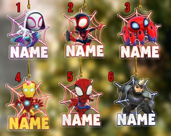 Personalized Spidey And His Amazing Friends Cutout Ornament/Spidey Christmas Acrylic Ornament/Spidey Christmas Ornament Hanging Tree OGUC01