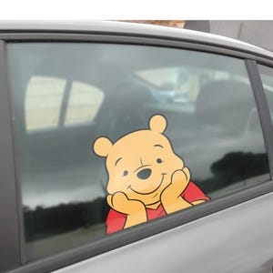 Pooh Peeker Transparent Car Decal,Tigger Piglet Eeyore Peekaboo Window Bumper Vinyl Disney Luggage Helmet Guitar Laptop Jumbo Sticker AXHE07