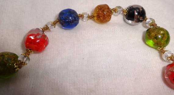 Vintage Venetian Colorful Murano Art Glass Neckla… - image 2