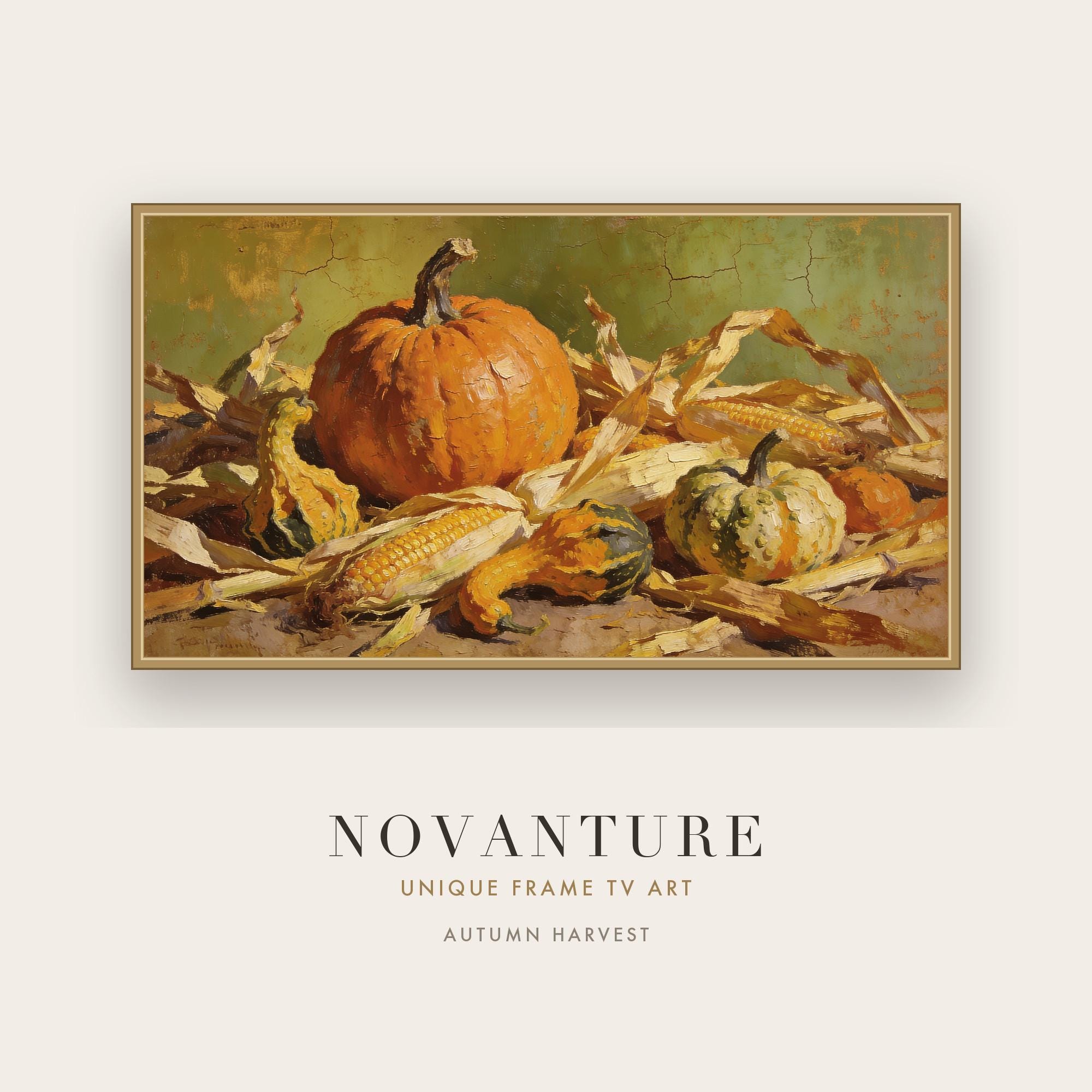Samsung Frame TV Art Autumn Harvest, Vintage Still Life Warm Harvest Painting