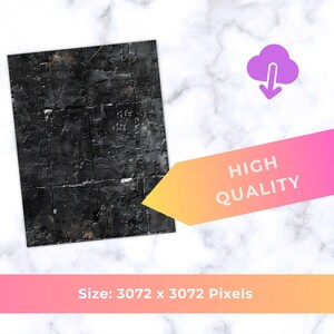 May include: A textured, dark gray rectangular surface with a grid pattern. A pink and orange arrow-shaped graphic reads "HIGH QUALITY". A purple cloud icon with a downward arrow is also present. The image size is 3072 x 3072 pixels.