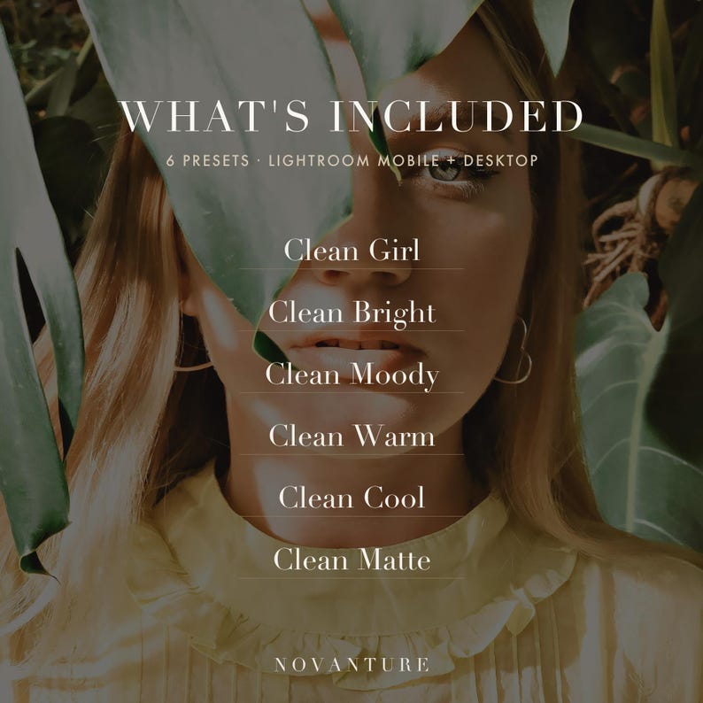 Lightroom Presets Bundle, Clean Girl 6 Preset Pack, Mobile & Desktop Photo Filter, Instagram Aesthetic, Instant Download