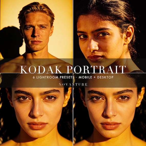 Kodak Portrait Lightroom Presets Bundle, Warm Film Style (Instant Down