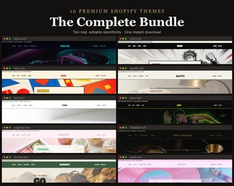 Shopify Theme Bundle, 10 Editable OS 2.0 Website Templates, Complete Theme Pack, Instant Download