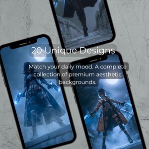 Tactical Goth Waifu Anime iPhone Wallpapers (Digital Download) image 2