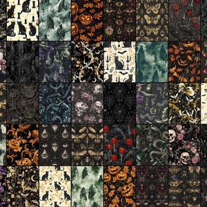 Gothic Halloween Patterns digital paper bundle