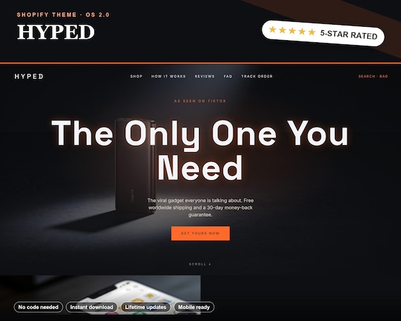 One Product Dropshipping Shopify Theme, Viral Single Product Store Tem