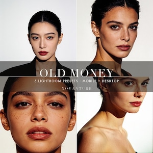 Old Money Lightroom Presets Bundle, Vintage Photo Filter, Mobile Desktop (Instant Download) image 1