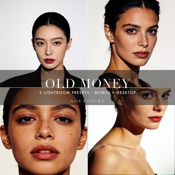 Old Money Lightroom Presets Bundle, Vintage Photo Filter, Mobile Deskt