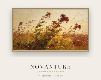 Frame TV Art Samsung Wildflowers Meadow Impressionist Vintage Oil Painting