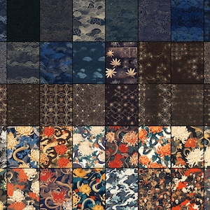 Japanese Patterns digital paper bundle
